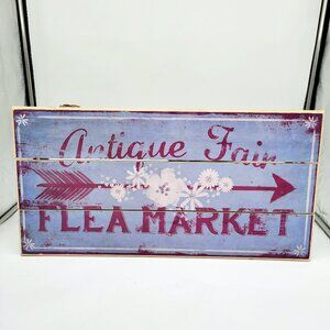 Wall Hanging Antique Fair & Flea Market Sign Country French Home Decor